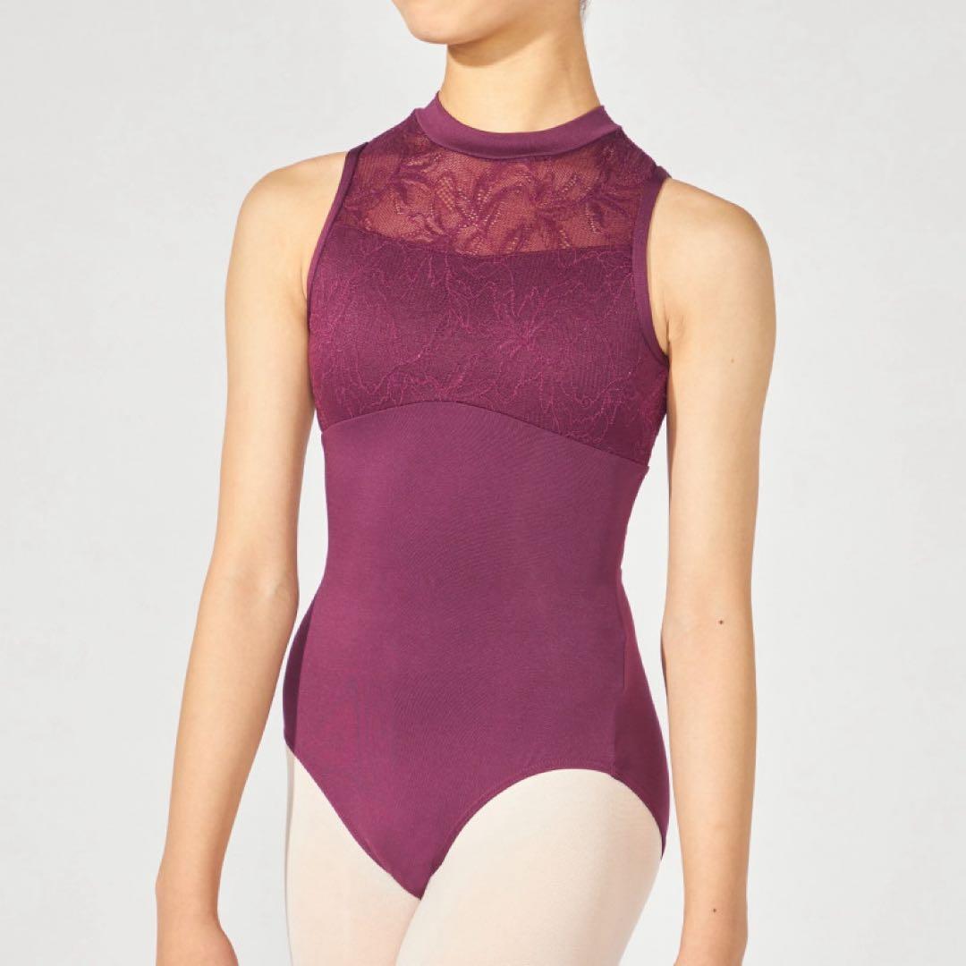 美品⭐︎チャコット ハイネックレオタード プラム150