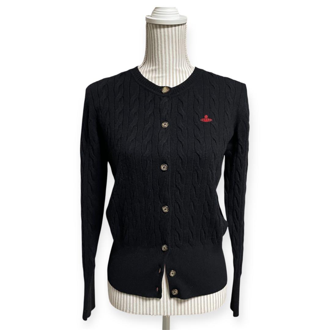 未使用級　ヴィヴィアンウエストウッド　表記40 ケーブルニットクルーカーディガン