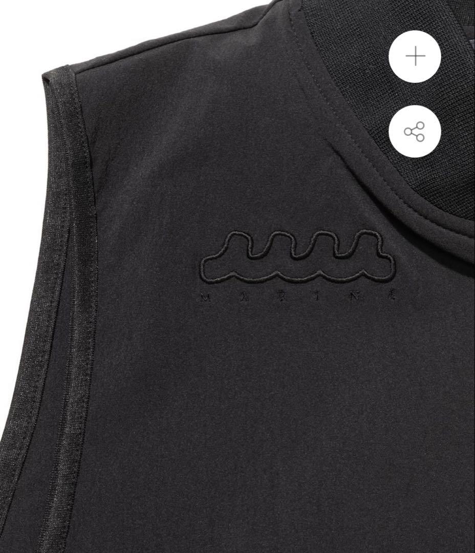 ムータマリン ストレッチナイロン ジップベスト 黒 muta MARINE(Ｌ)