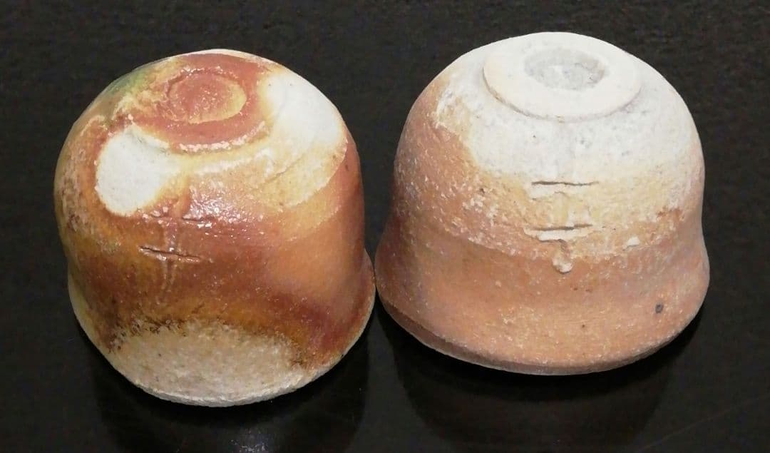 杉本貞光作　信楽焼　盃　ぐい呑　一対　共箱　酒器