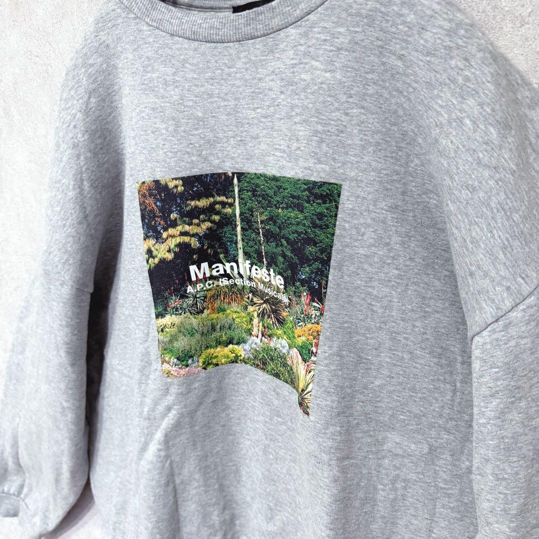 極美品★A.P.C スウェット　裏起毛　フォトプリント　トレーナー　グレー