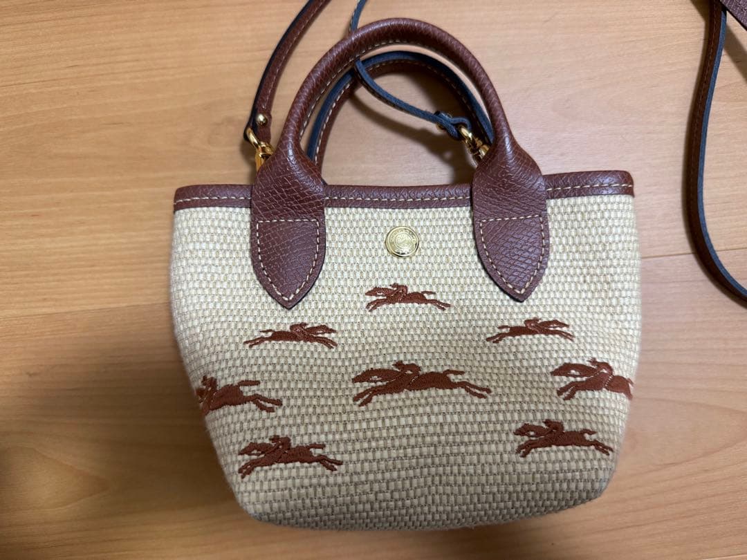 【美品】Longchamp ロンシャン ルパニエ　バスケットバッグ かごバッグ