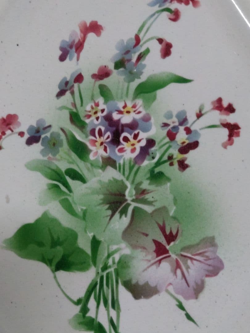 レードルラック　アンティーク　花柄　ホーロー