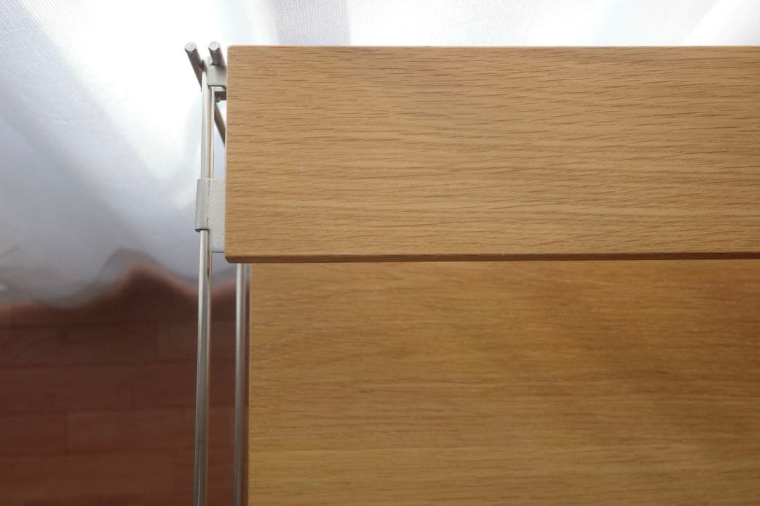 ラムにく【美品】無印良品 ステンレスユニットシェルフ　オーク