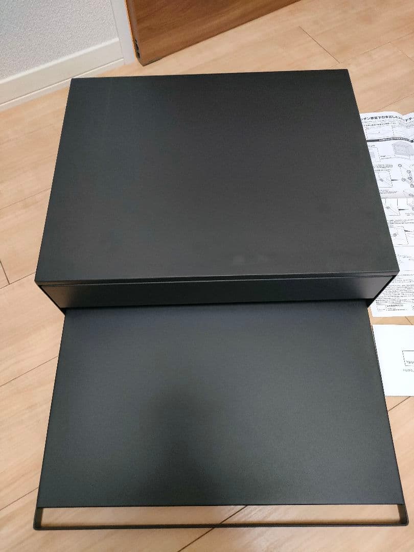 tower キッチン家電下引き出し&スライドテーブル 幅45cm山崎実業 黒