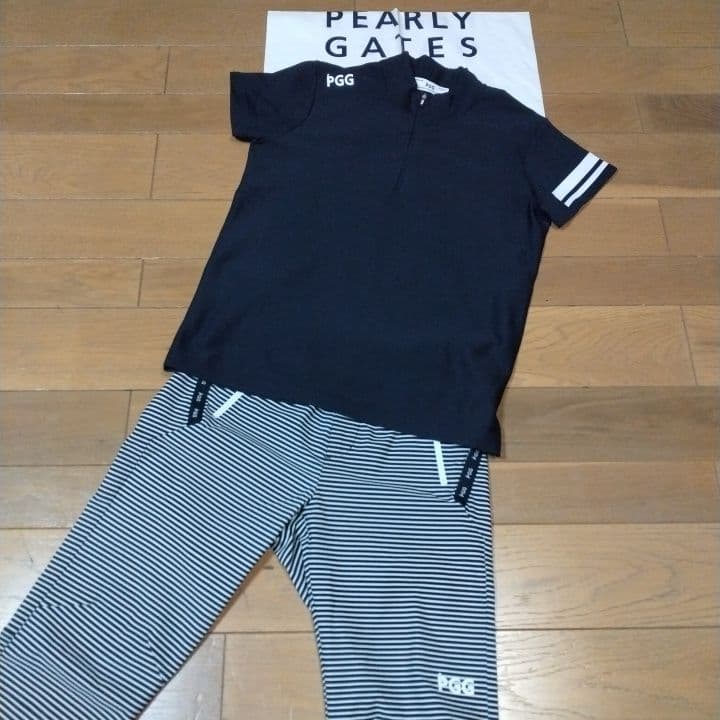 ⭐美品⭐お買い得２点⭐PGG⭐ストレッチパンツ&半袖モック⭐M⭐