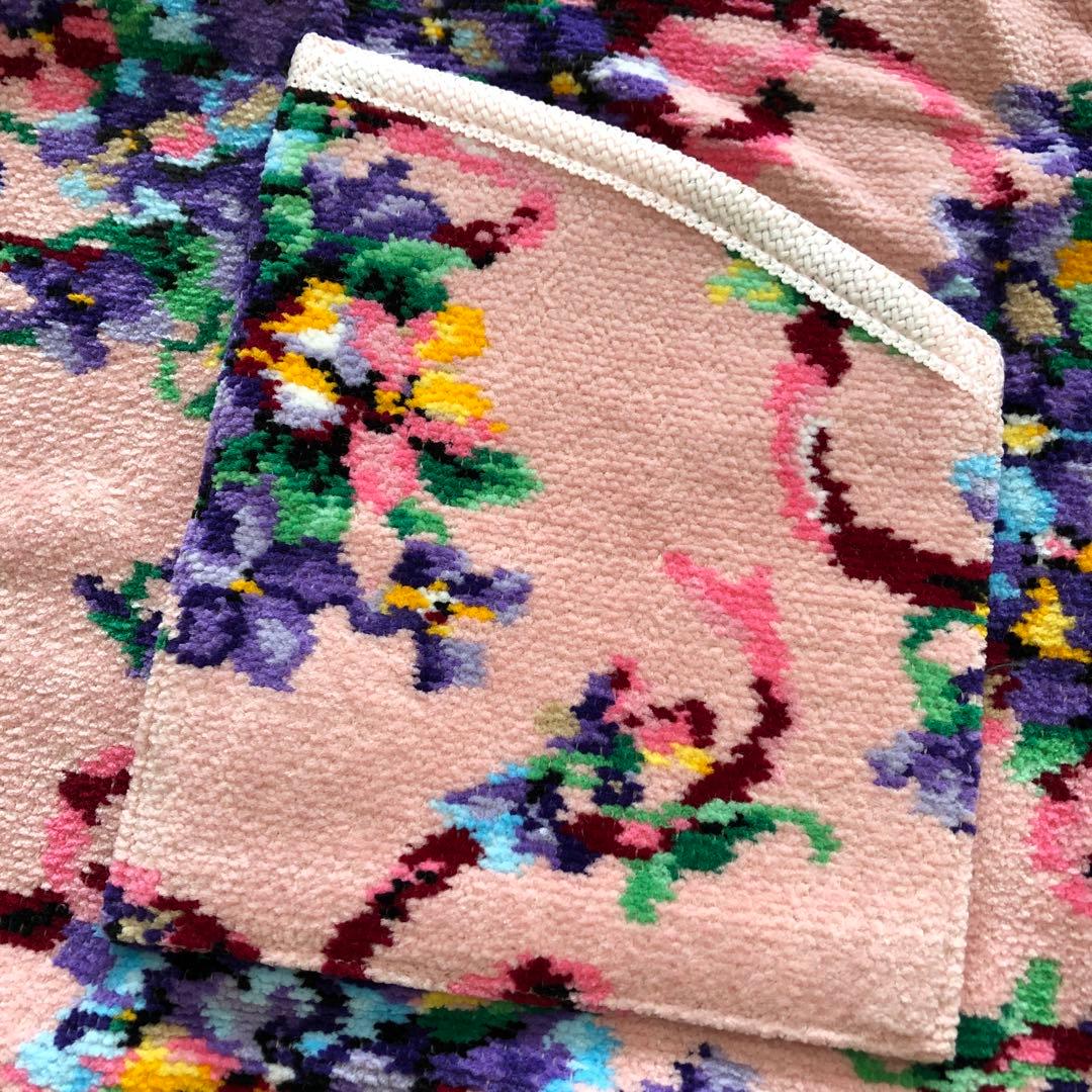 未使用　レイクアルスター　スミレ　ワイドドレスエプロン　シェニール織　ピンク