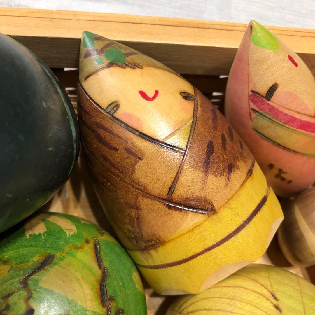 ひろえこけし 創作こけし 野菜 果物 14個