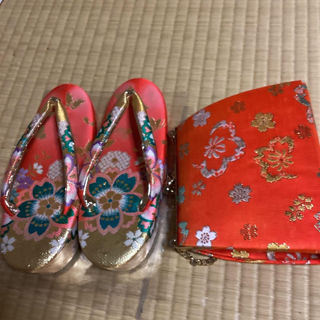 お値下げします。七五三七歳用フルセット　帯幅18センチ　草履21センチ