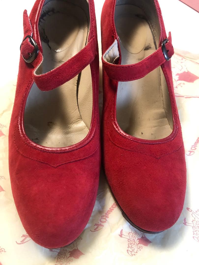 フラメンコ靴 39 オスーナプロベルトスエード赤