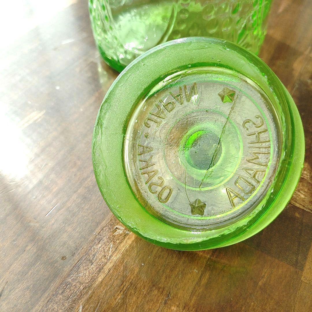 アンティーク 飴屋瓶 あめや瓶 ウランガラス和ガラス 菓子瓶 古道具 レトロ