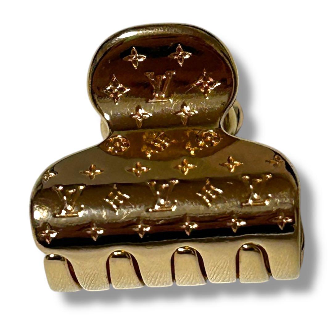 【中古品】ルイ•ヴィトン ミニ ヘアクリップ モノグラム M68940 ゴールド