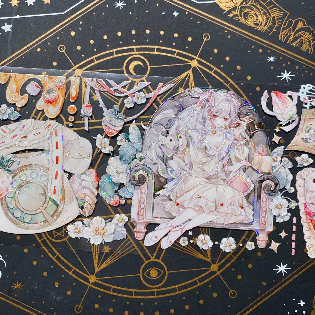 【9193】海外　中古巻　貝殻光マスキングテープ　人物系　熊　女の子　かわいい