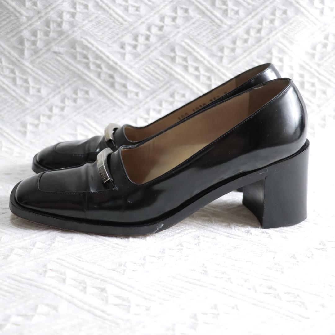 美品！GUCCI　レザーシューズ　パンプス　ローファー　ヒール　箱付き　23.5