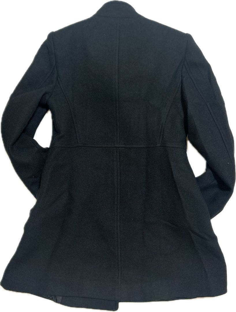 【美品】ZARA ダブルブレスト ナポレオンコート ウール ブラック S