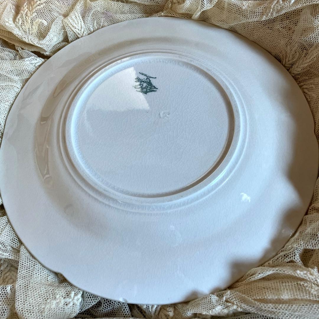 フランスアンティーク リュネヴィル窯　りんごの花アンティークプレート美品