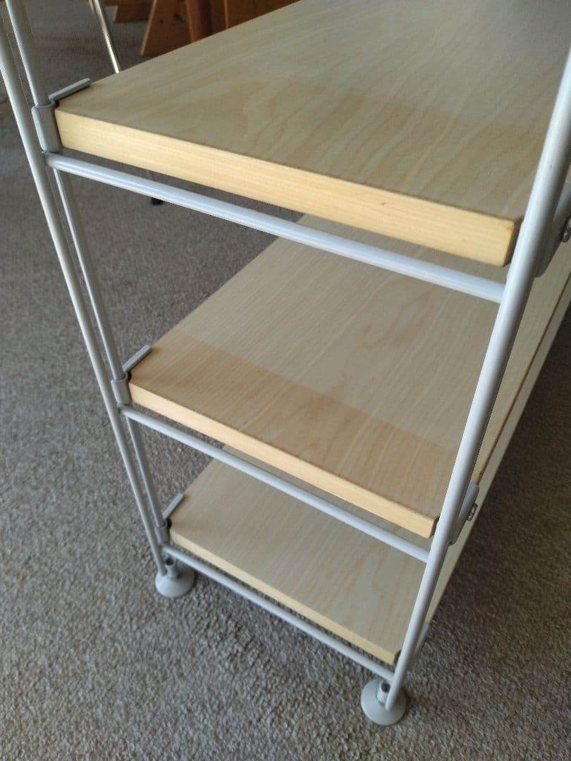 【訳あり】MUJI/無印良品 25cmスチールユニットシェルフ中グレー木製棚5段
