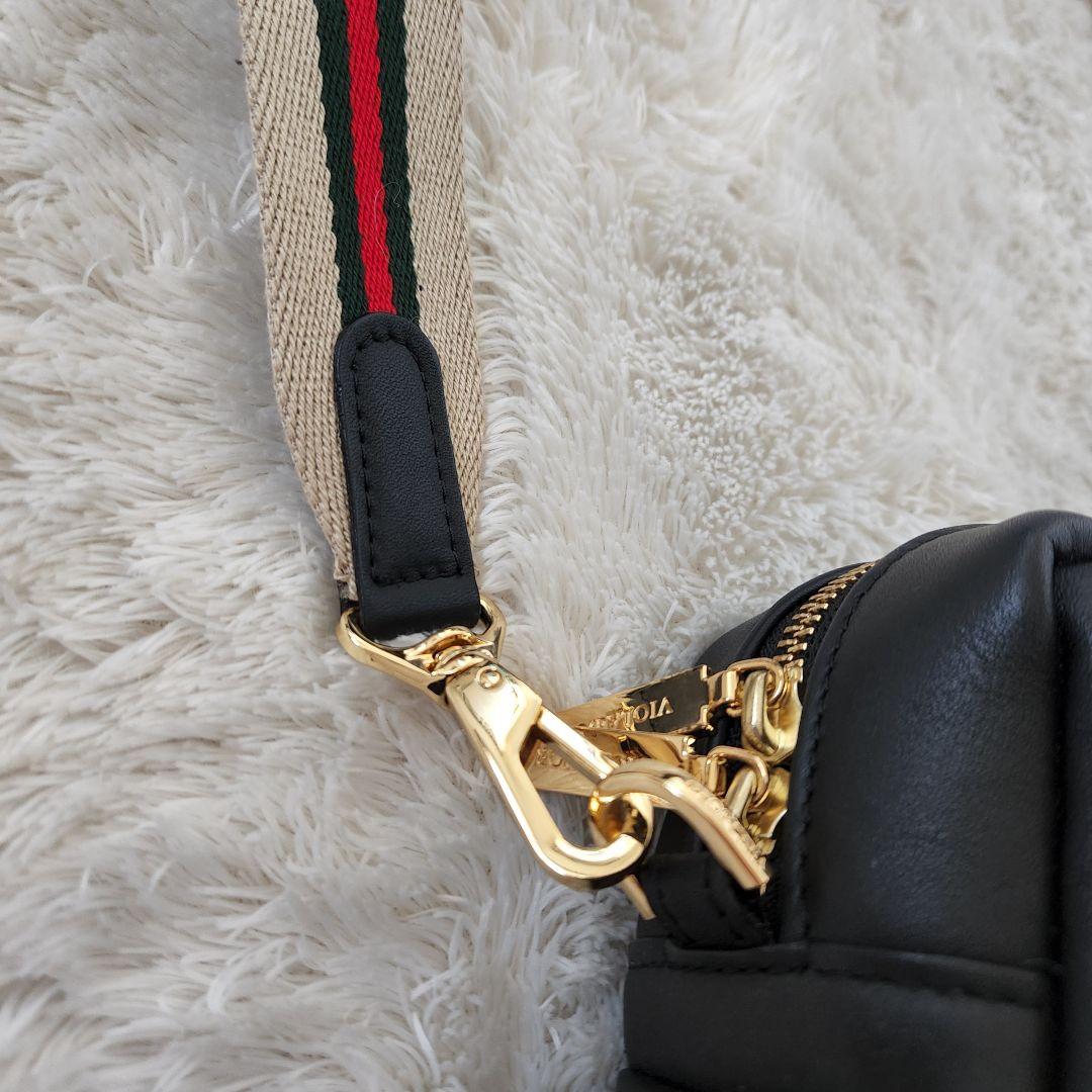 美品✨ヴィオラロード　キルティングレザーバッグ　ショルダー　ブラック