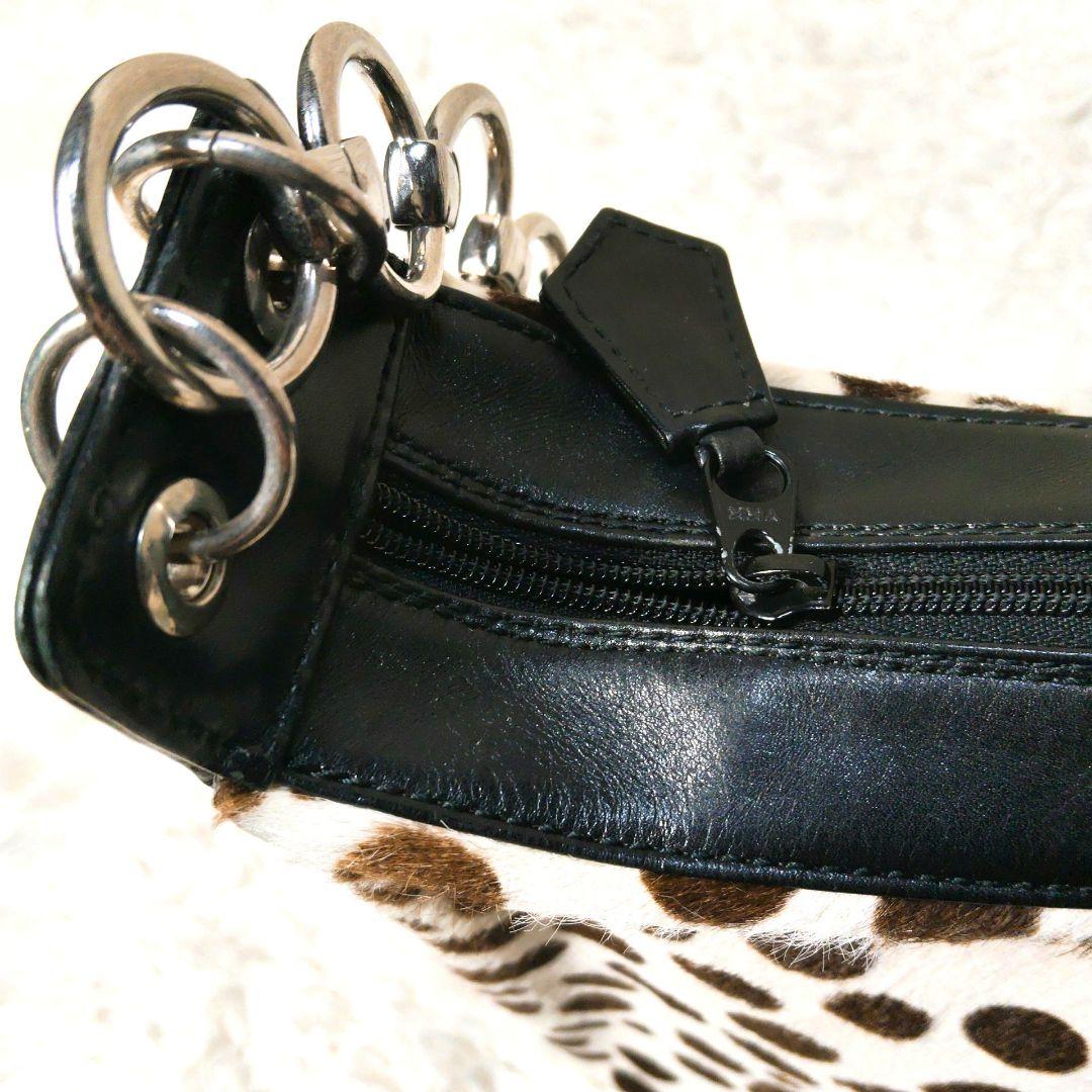 YSL イヴ・サンローラン ワンショルダーバッグ ハラコ チェーンショルダー