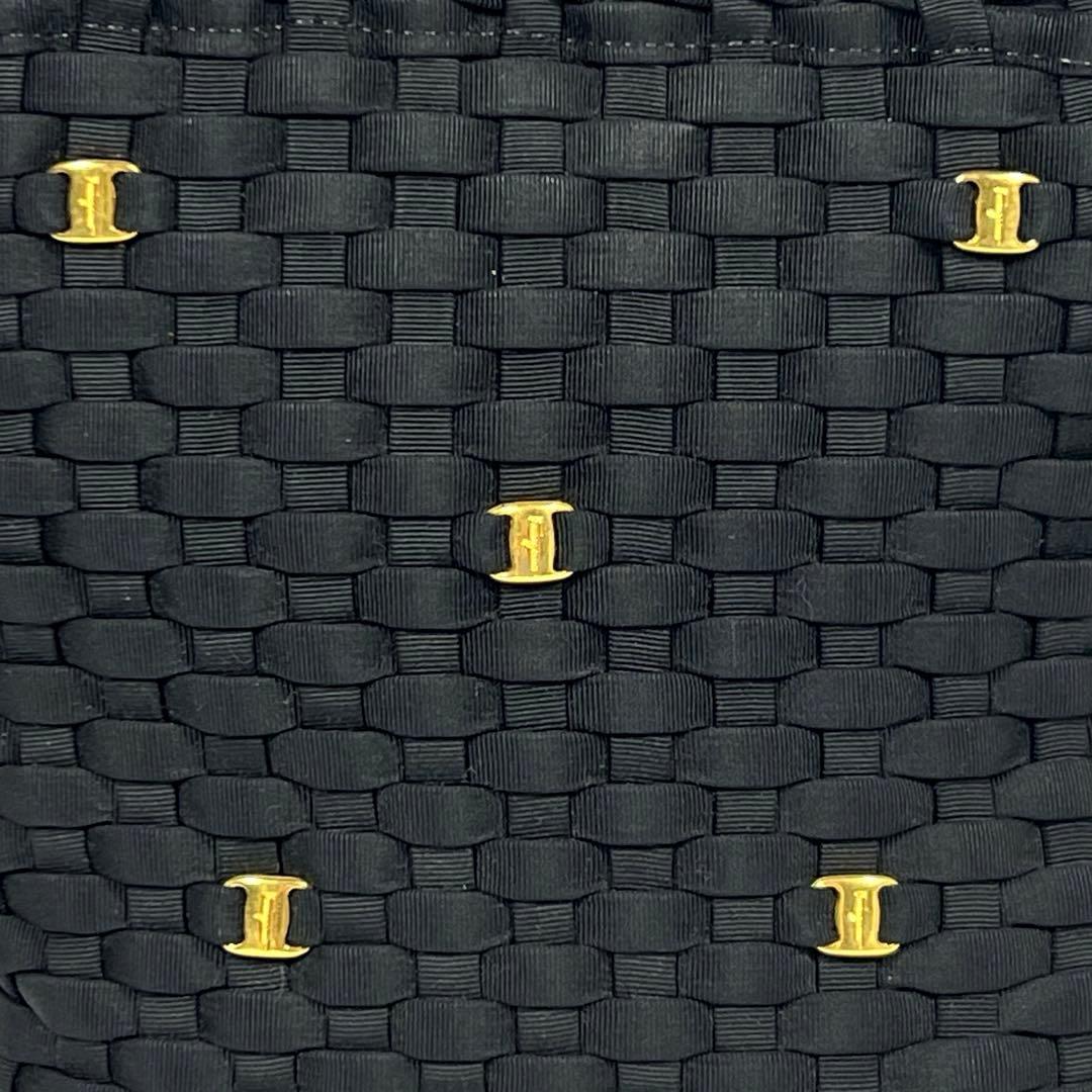 状態良好 サルヴァトーレ・フェラガモ ミニ カゴバッグ イタリア製 ブラック