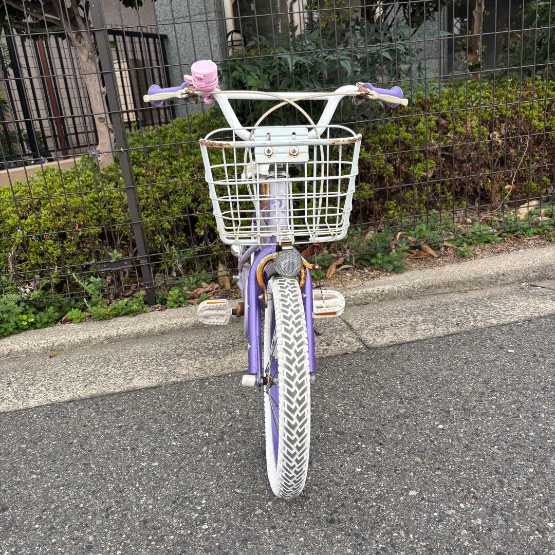 16インチ 自転車 女の子　子供用　DUALLY 紫　パープル