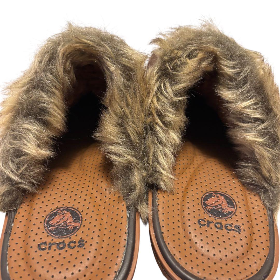 未使用品 crocs クロックス コブラー 廃盤 ファー ボアサンダル 23cm