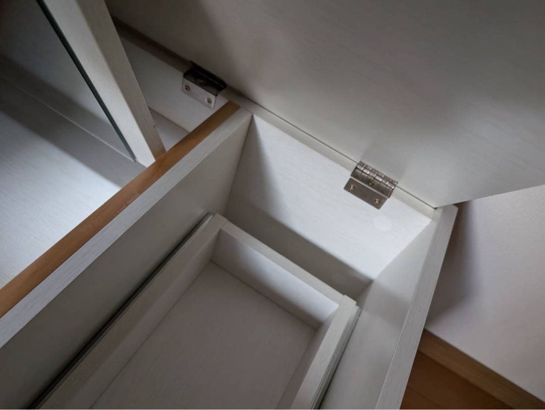 ■送料込■LOWYA ドレッサー ローテーブル ホワイト 鏡 化粧台 センター