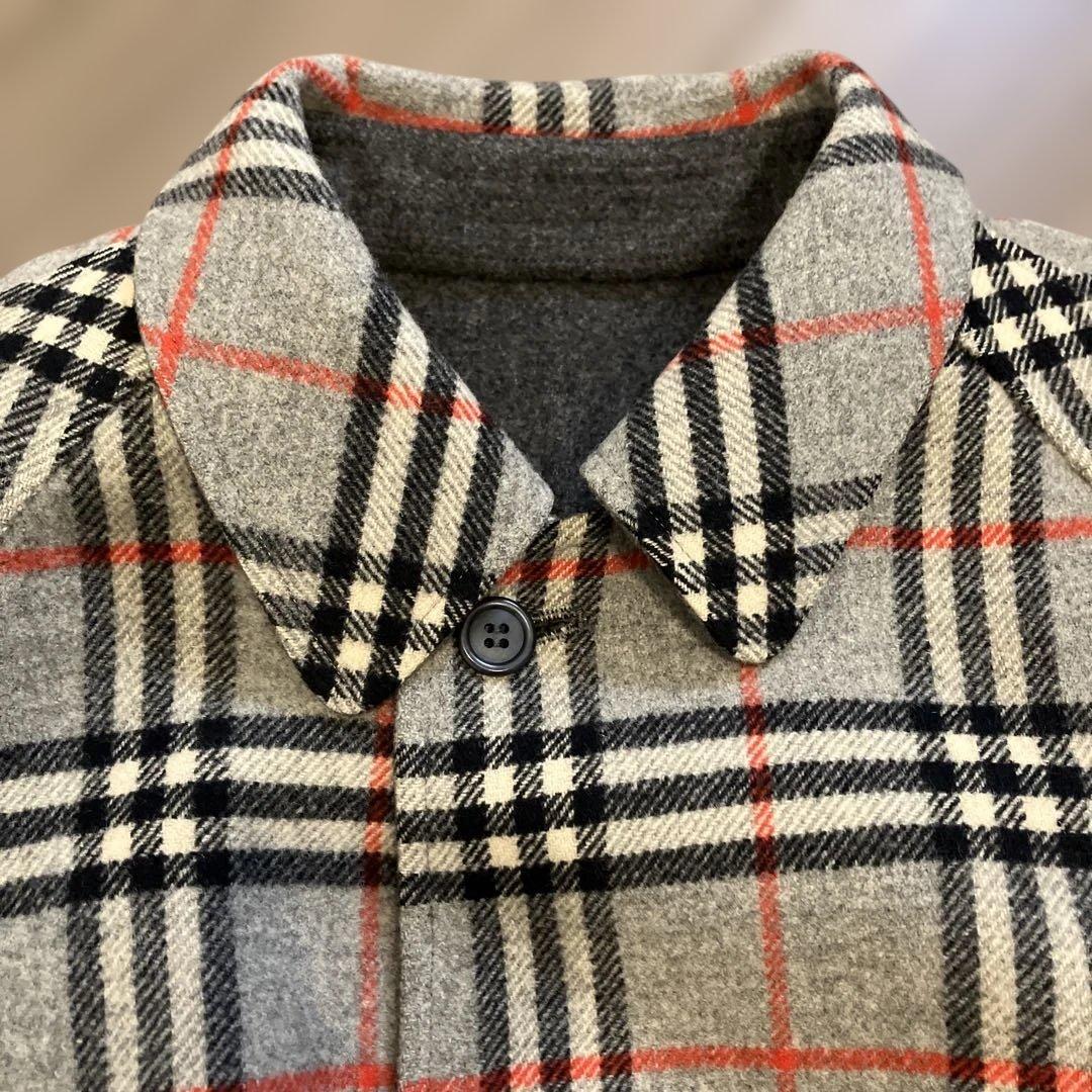 BURBERRYS バーバリーズ　リバーシブルコート チェック　グレー　ベルト付