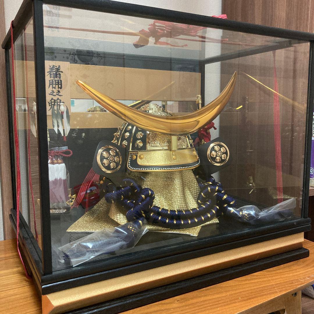 美品　兜 吉徳 ガラスケース入り　五月人形　こどもの日