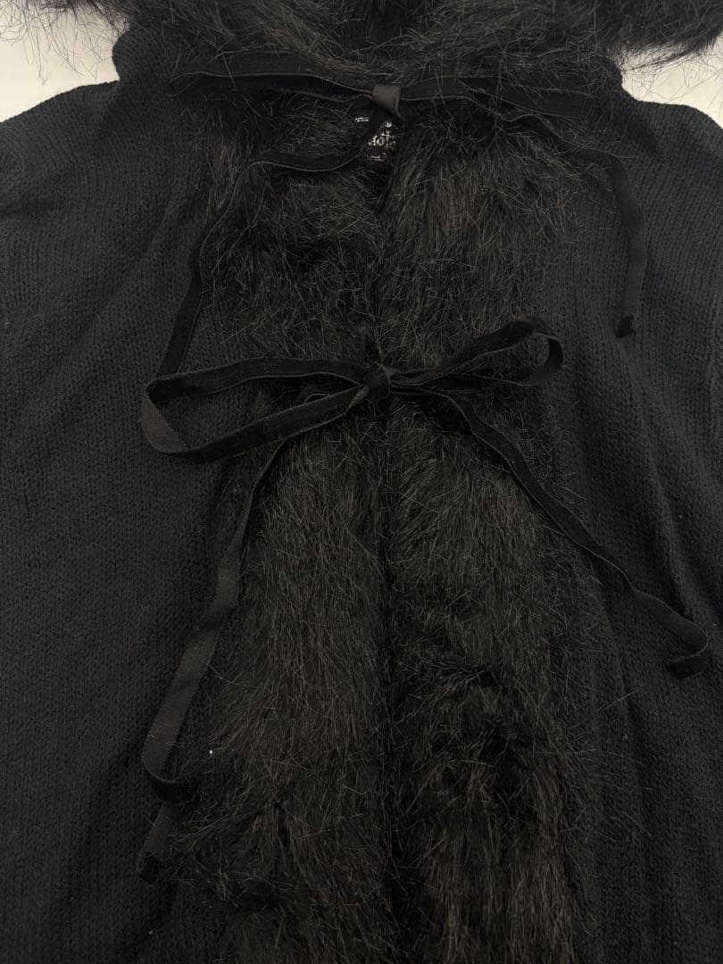 【Y57】h.naoto blood ファー付き 変形カーディガン