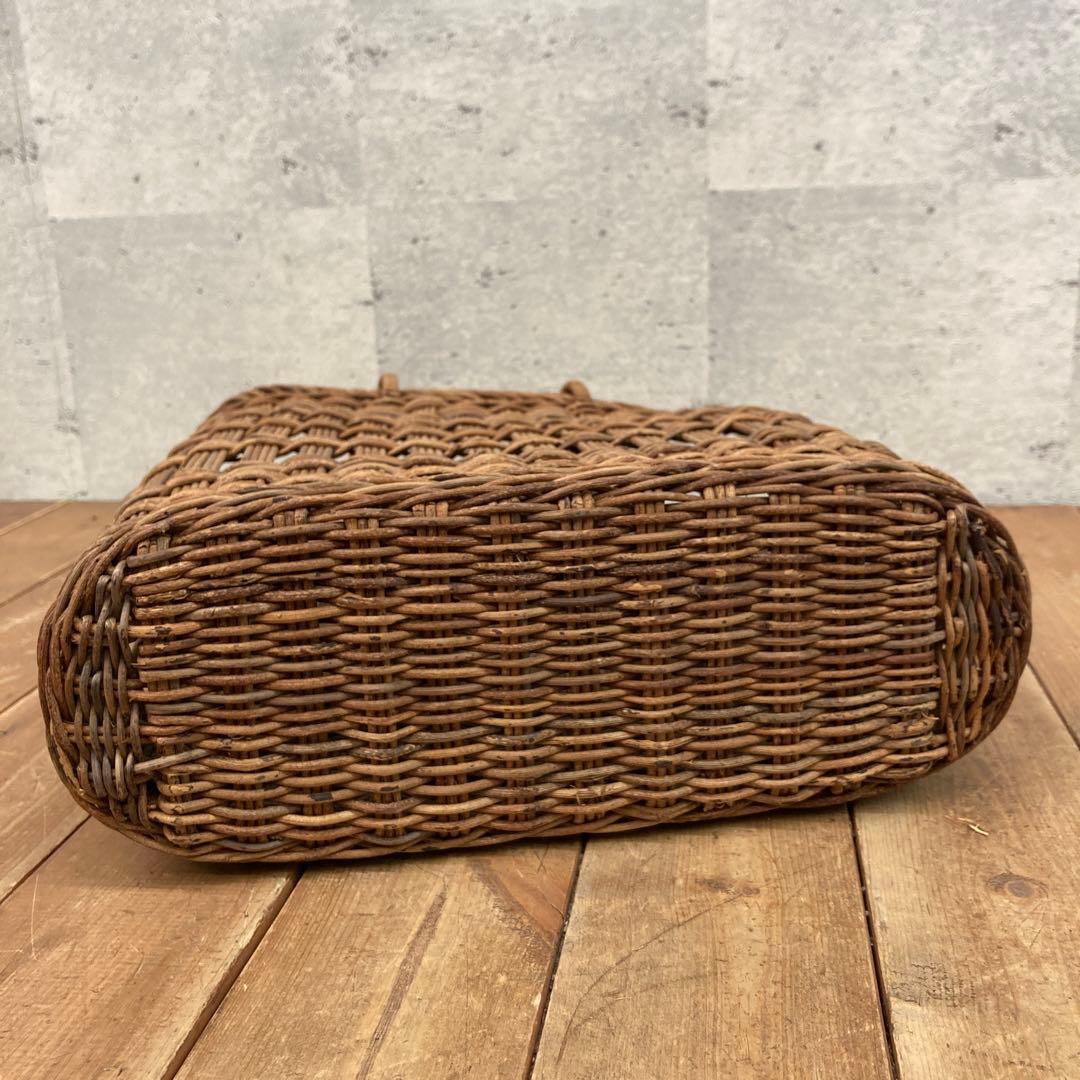 レトロ 持ち手付き あけびカゴ バスケット かごバッグ 民芸品 古道具 手提げ籠