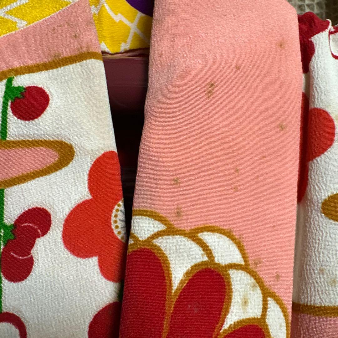 7歳着物　アンティークレトロ柄　着物単品　七五三着物　18ー5