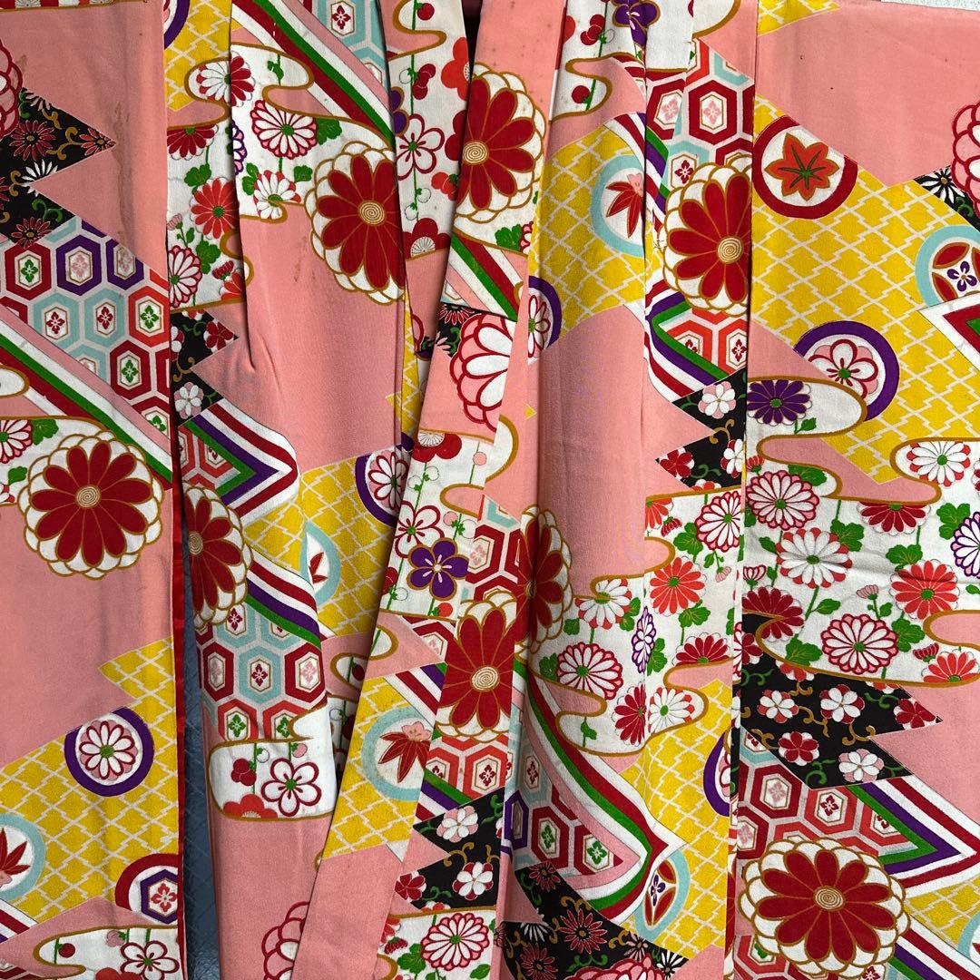 7歳着物　アンティークレトロ柄　着物単品　七五三着物　18ー5