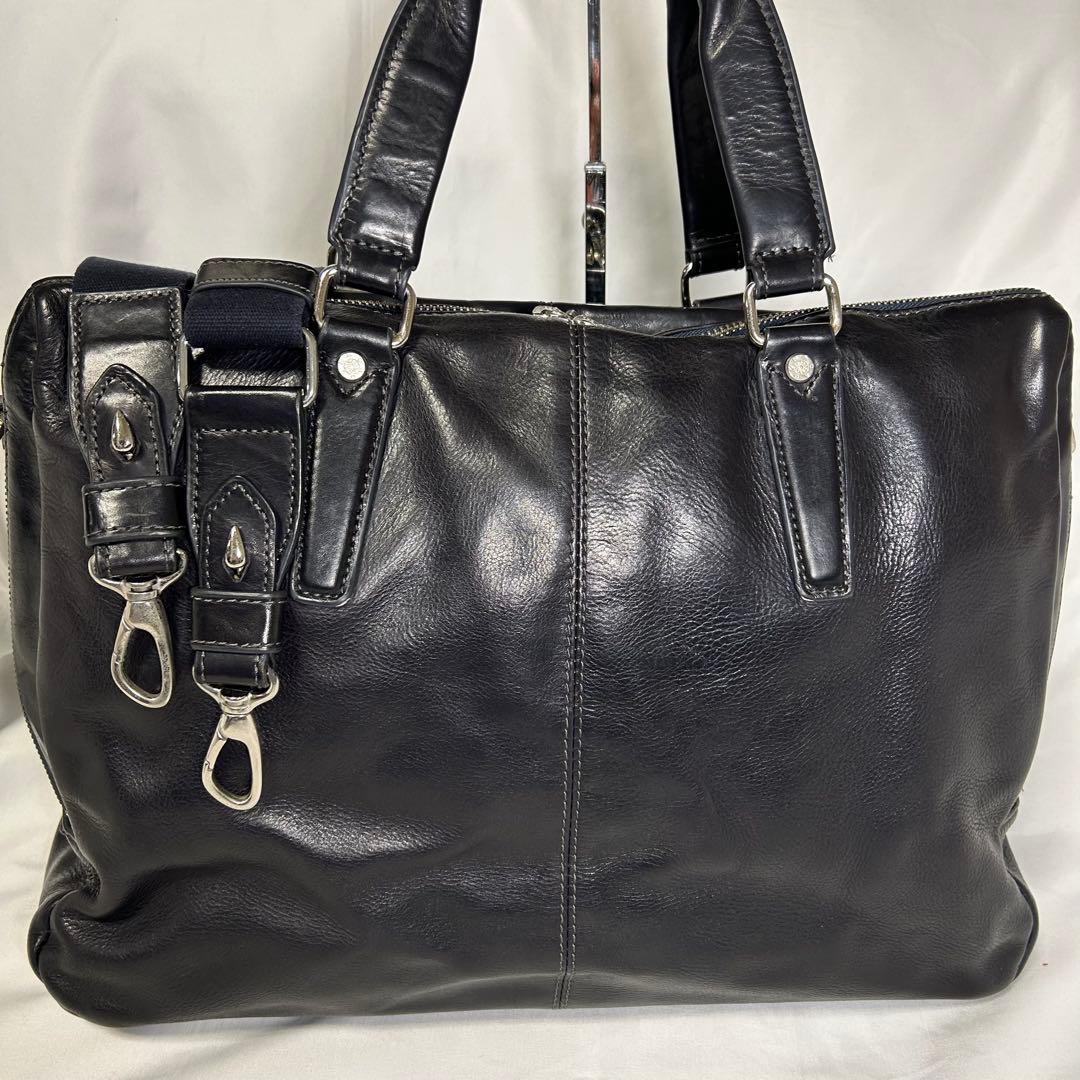 【希少】ACUNEO アクネオ ビジネスバッグ 2層式 2wayオールレザー 黒