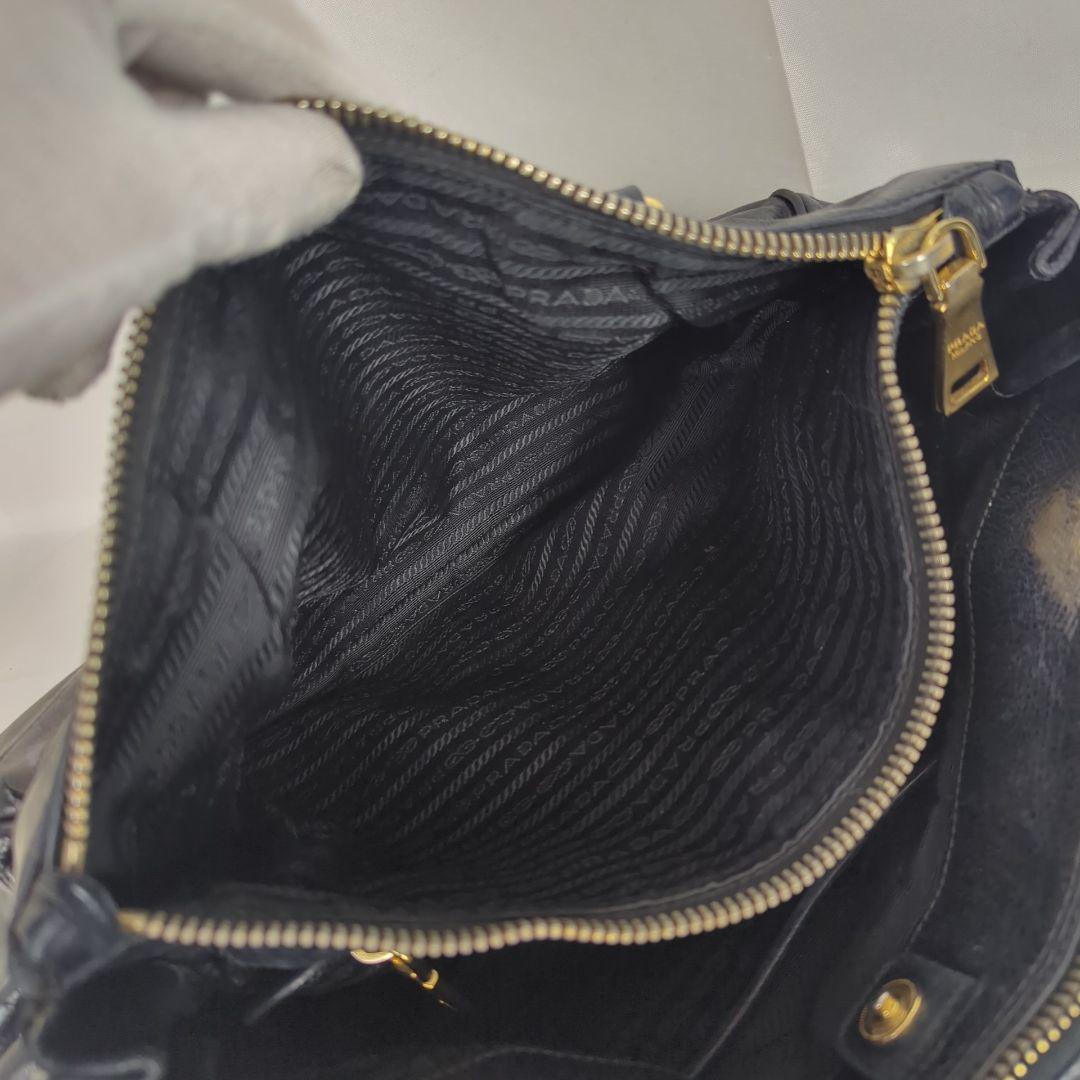 PRADA プラダ ショルダーハンドバッグ ミニボストン ヴィッテロ レザー