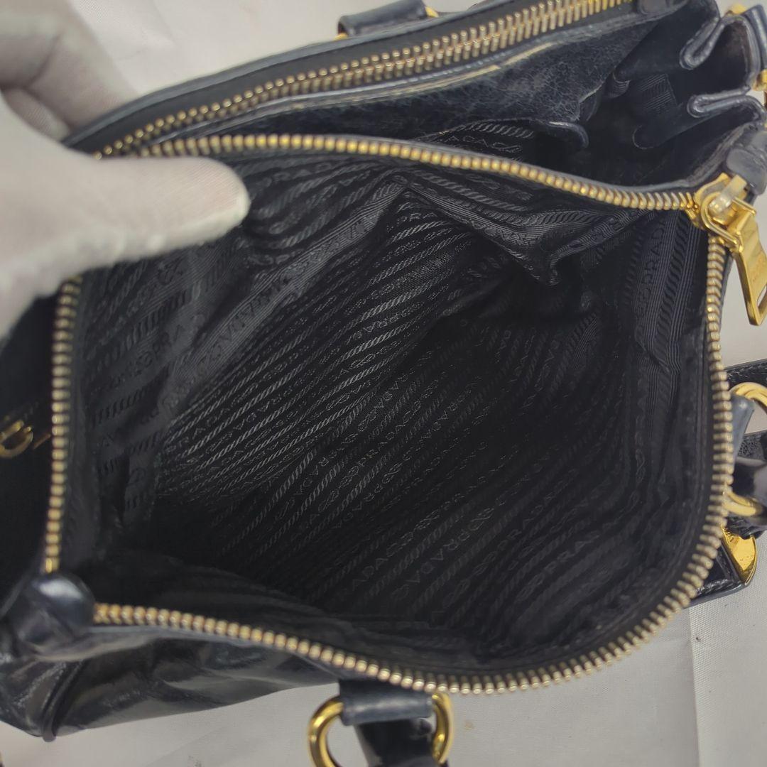 PRADA プラダ ショルダーハンドバッグ ミニボストン ヴィッテロ レザー