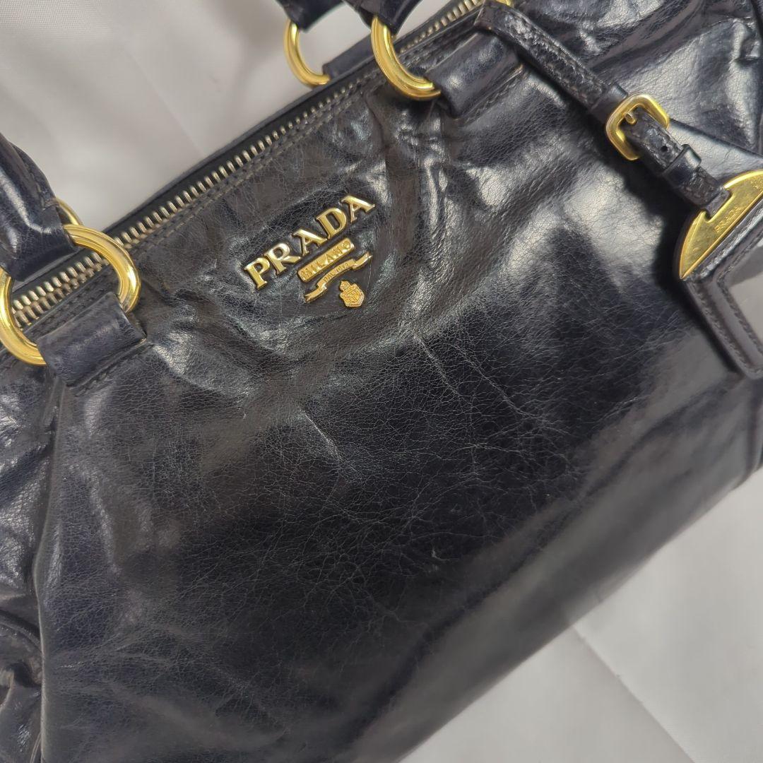 PRADA プラダ ショルダーハンドバッグ ミニボストン ヴィッテロ レザー