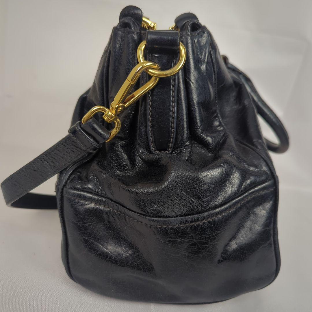 PRADA プラダ ショルダーハンドバッグ ミニボストン ヴィッテロ レザー