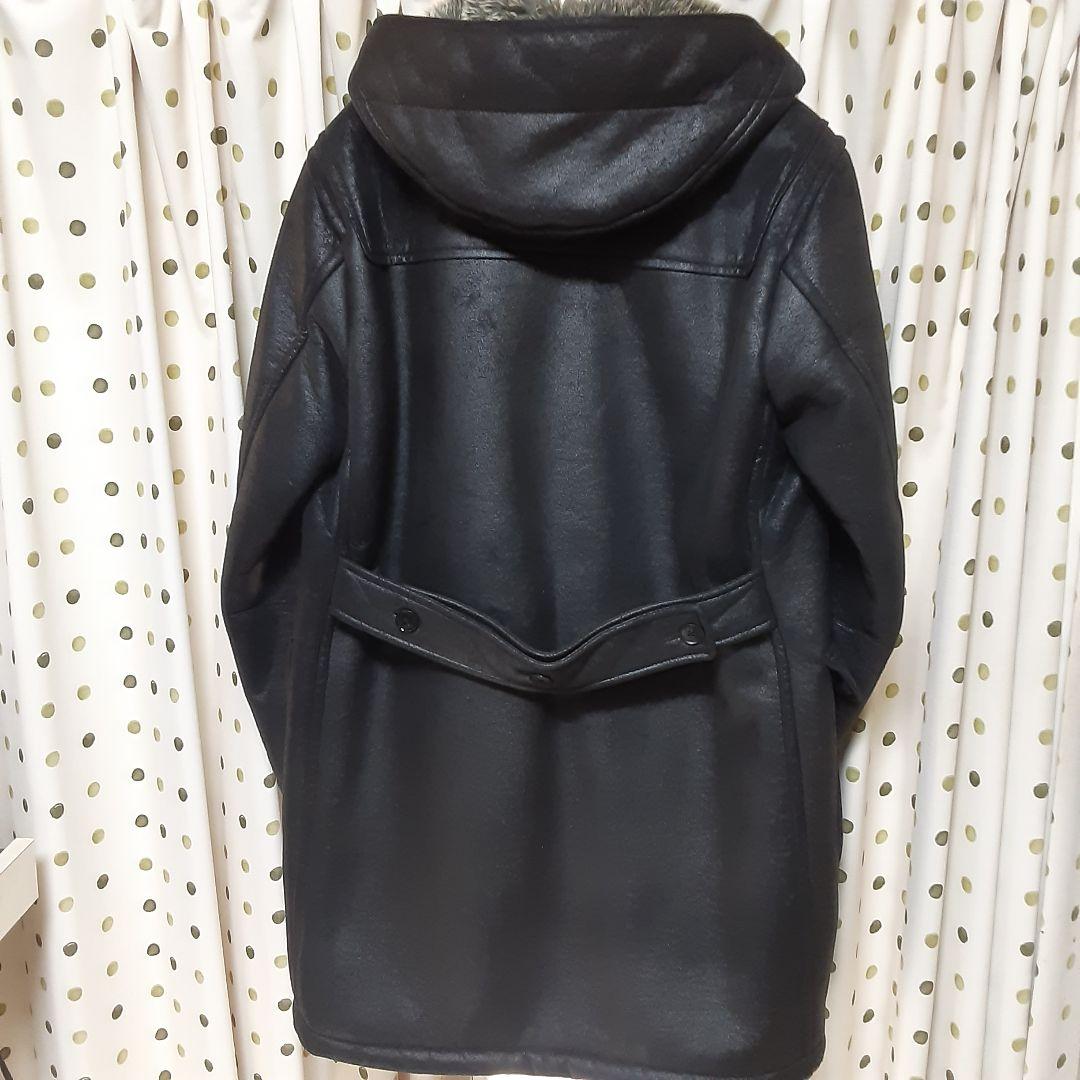 BURBERRYブラックレーベル ダッフルコート ブラック.合成皮革…