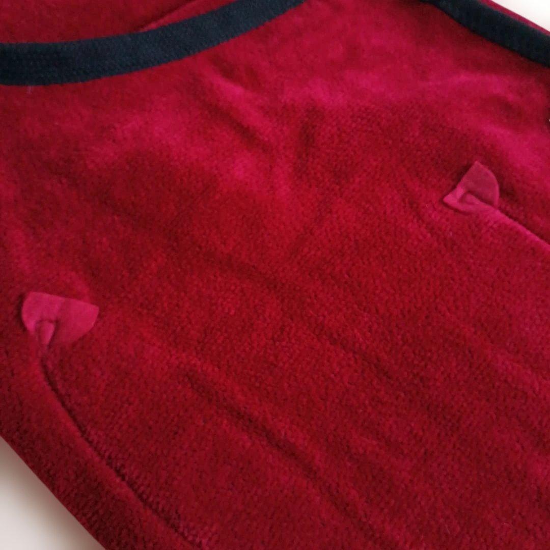 FEILER 花柄刺繍エプロン 赤