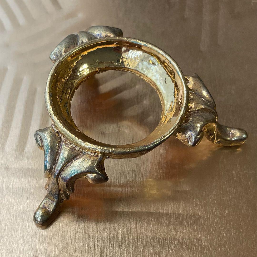 天然水晶玉アンティーク台座付き　37ｍｍ　シンプル　天然石クリスタル　袋付きＡ