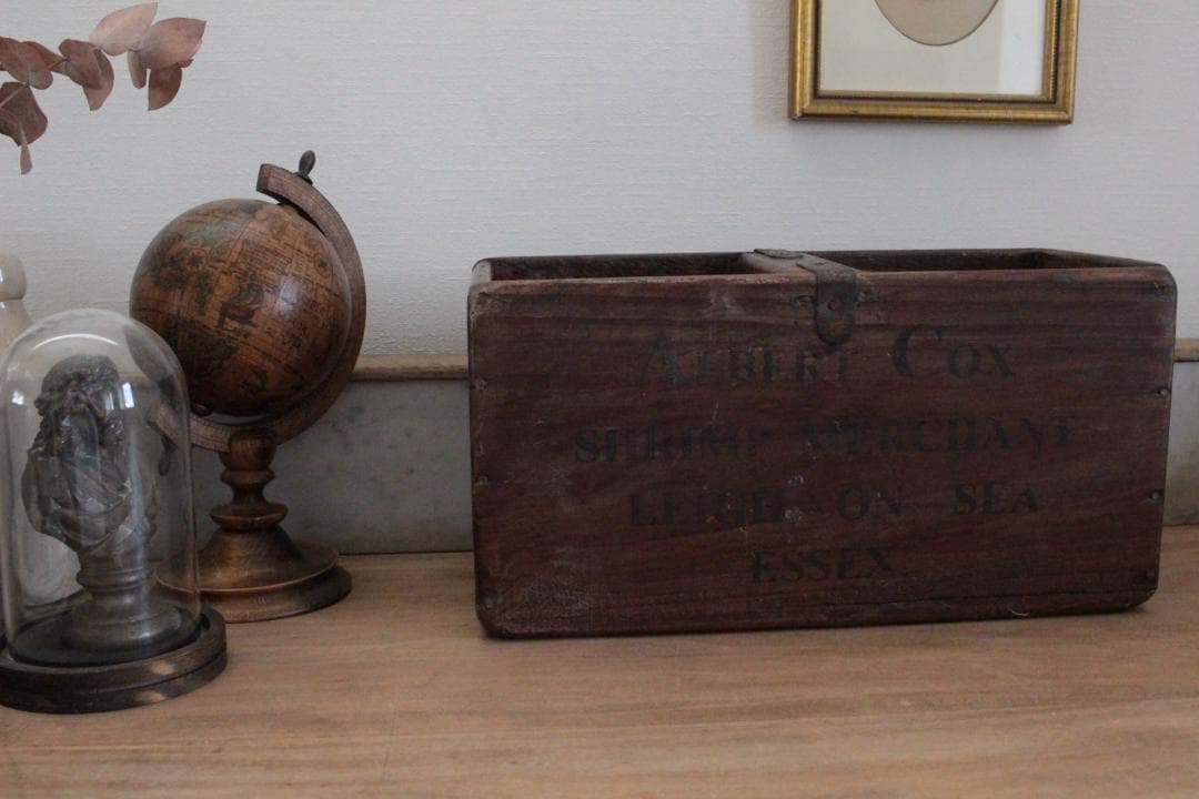 イギリスヴィンテージ/木箱小物入れ・コレクション収納
