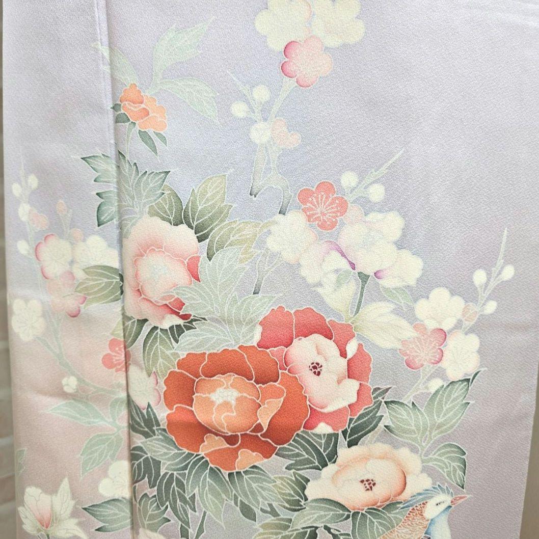 ライトパープル訪問着と袋帯・帯揚げ帯締めの4点フルセット