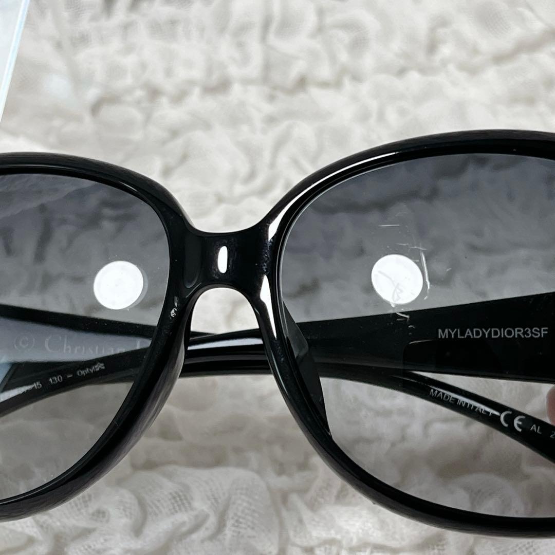 希少✨ラインストーン　Dior ブラック ラウンド型 サングラス　クロコ