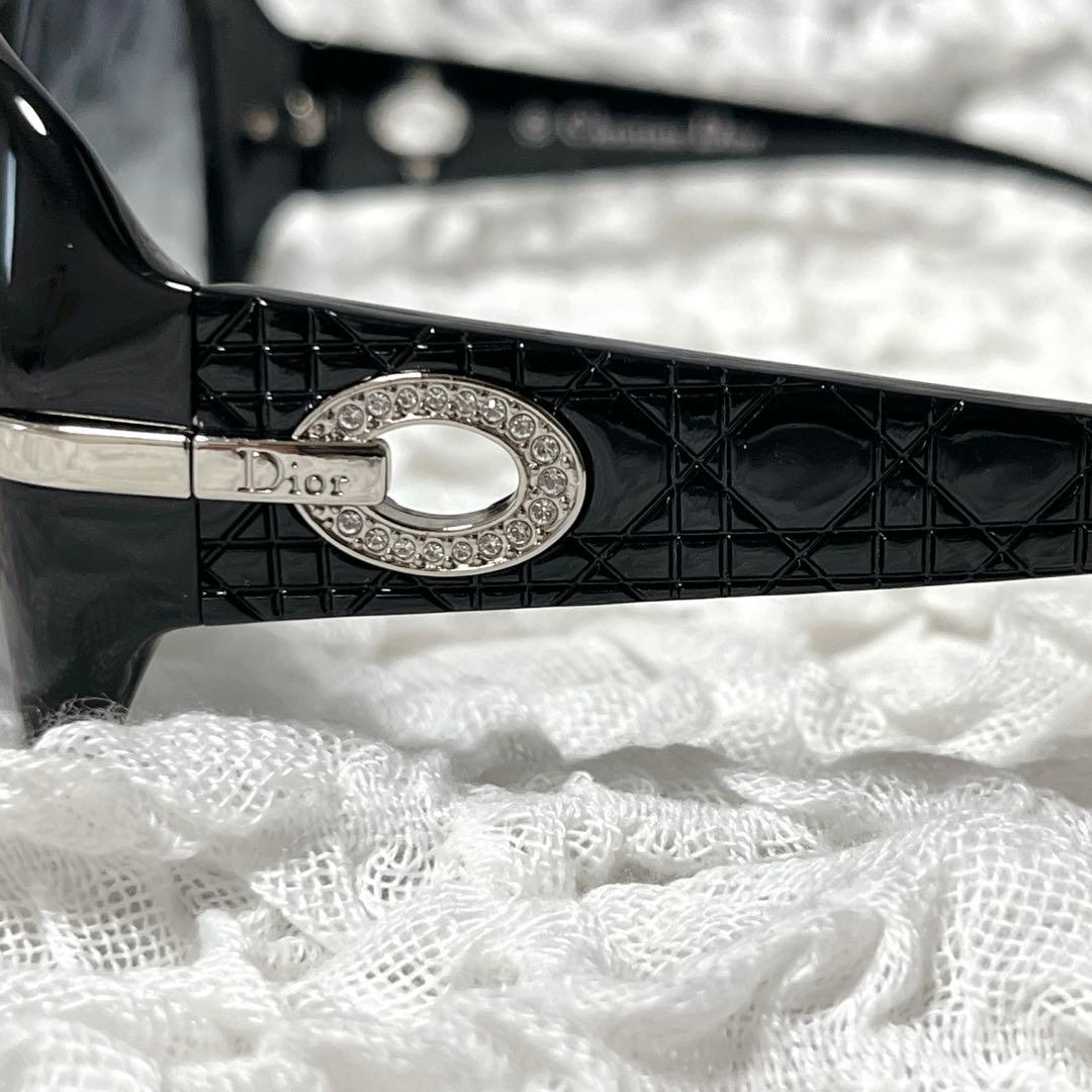 希少✨ラインストーン　Dior ブラック ラウンド型 サングラス　クロコ