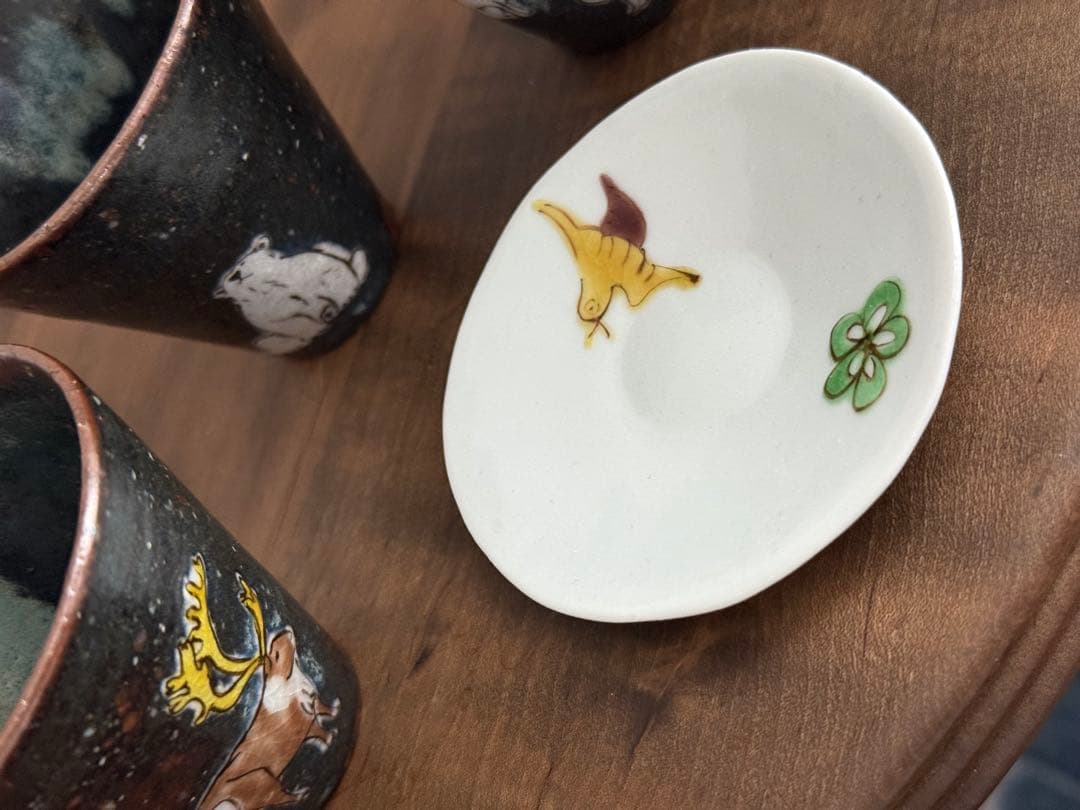 工房あめつち 茶杯 3個セット+おまけ豆皿 未使用品