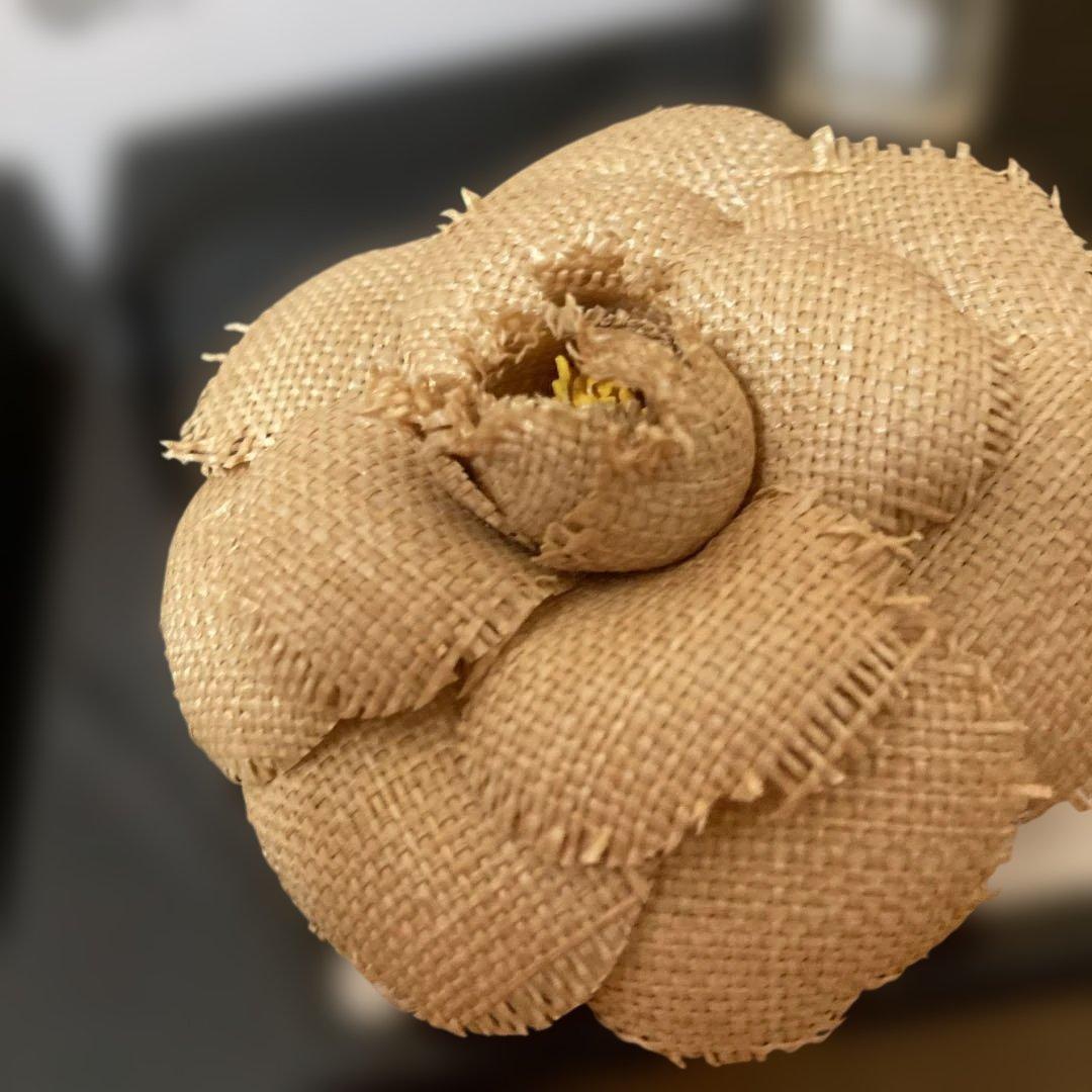 CHANEL ジュート 花モチーフ ブローチ