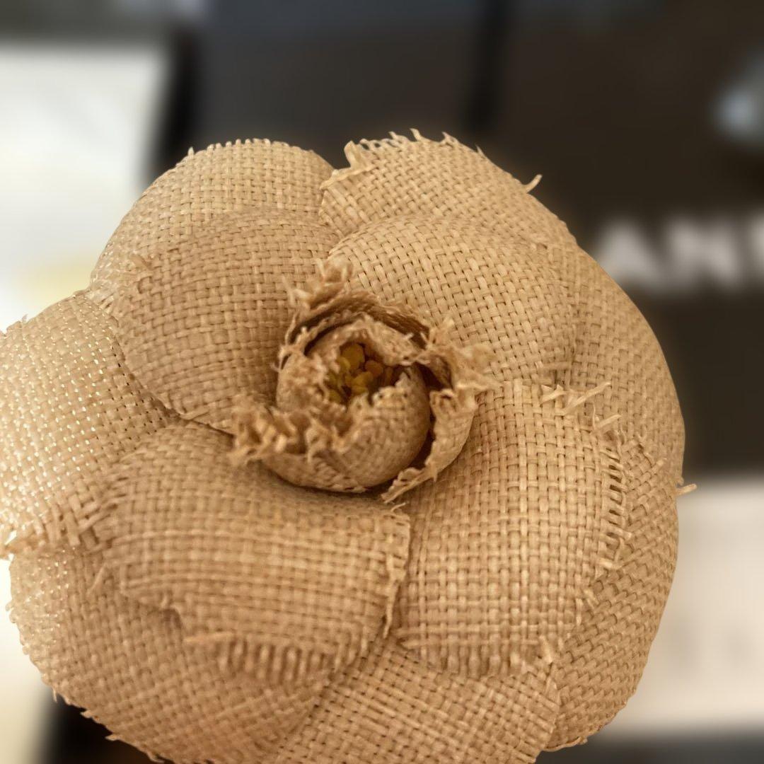 CHANEL ジュート 花モチーフ ブローチ