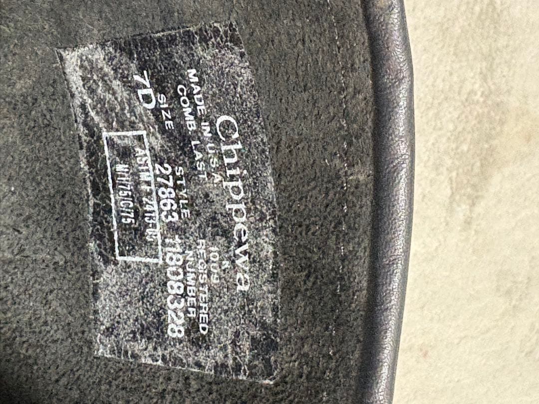 【最終整理】Chippewa チペワ USA製 エンジニアブーツ 7D 黒 本革