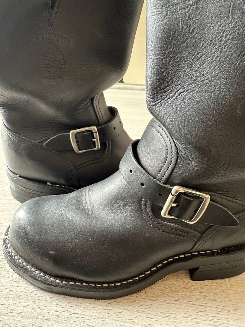 【最終整理】Chippewa チペワ USA製 エンジニアブーツ 7D 黒 本革